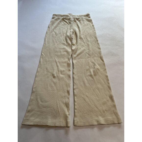 DONNI. Waffle Knit Wide-Leg Pant in Ivory - Picture 3 of 4